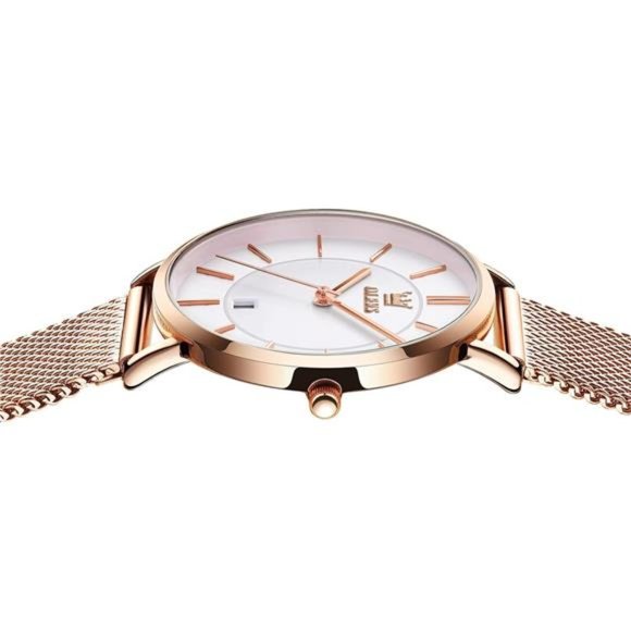 Women\'s Watch, 6.5mm Ultra-Thin Big Fac Japanese Quartz With Date Mesh Bracelet main image 6